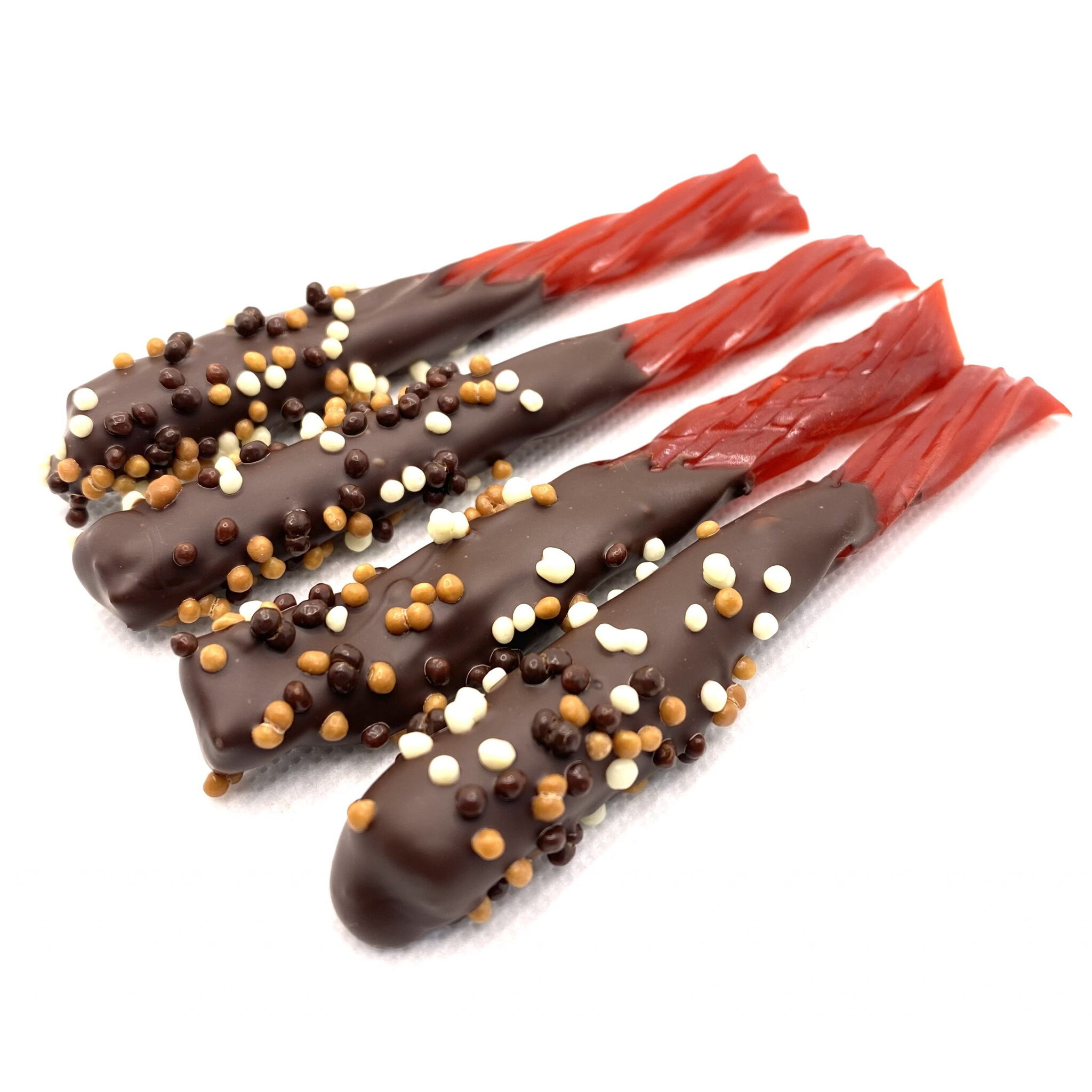 Chocolate Dipped Twizzlers (Red) in Dark Chocolate - 10 pc bag