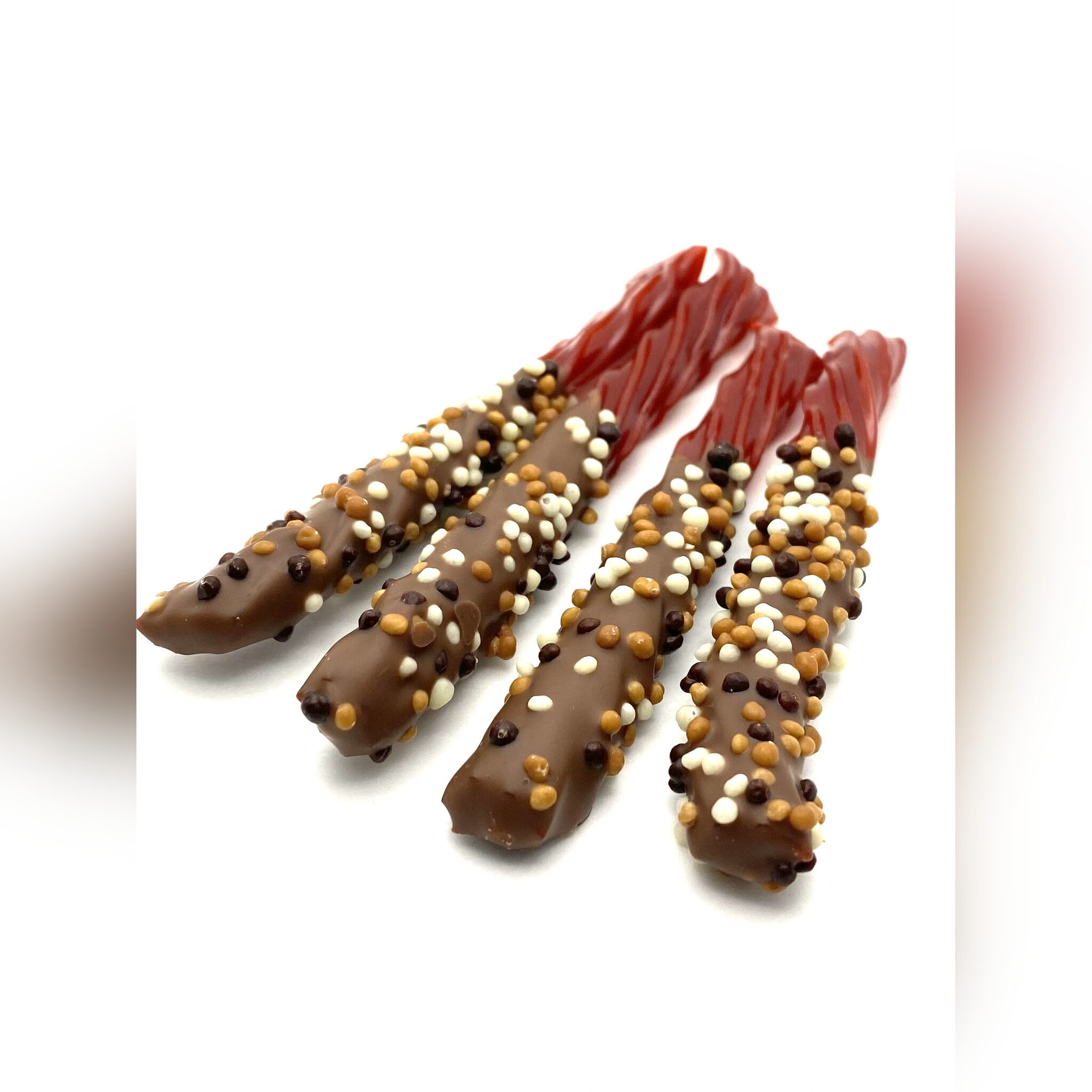 Chocolate Dipped Twizzlers (Red) in Milk Chocolate - 10 pc bag